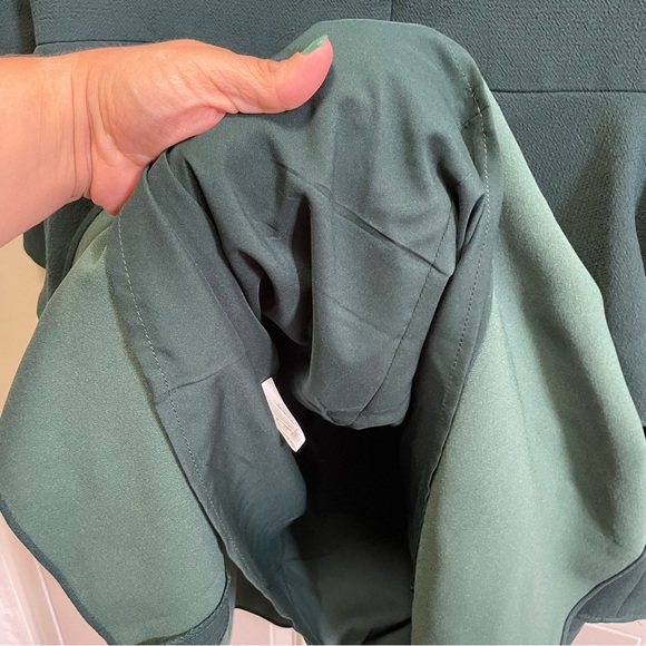 Eliza J Forest Green for and flare ruffle 3/4 sleeve dress 16/ 14 - Picture 10 of 11